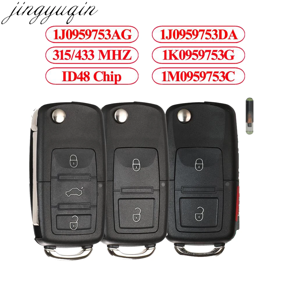 Remote Key 315/434MHz ID48 for Volkswagen VW Golf 4 5 6 Jetta Passat CC