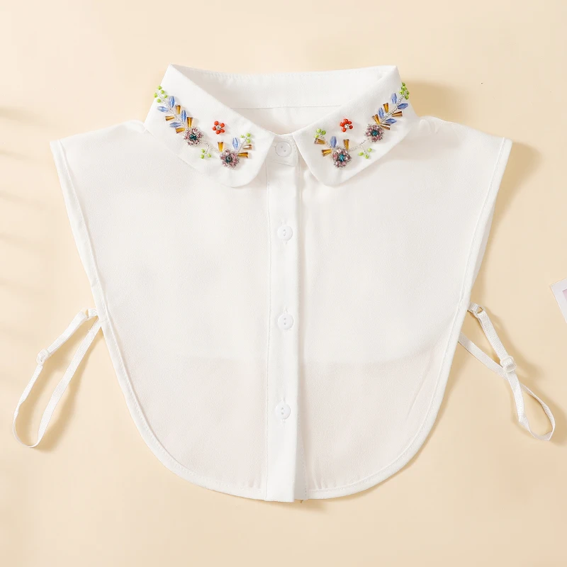 Fake Collar Women Handmade Nail Chiffon