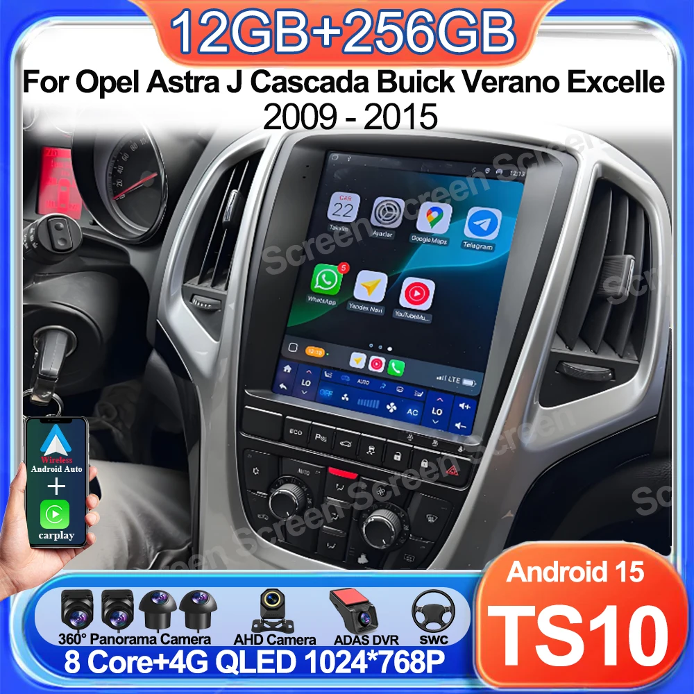 Radio para Auto con GPS y Navegación, Unidad Principal Multimedia con Video, Android 16 de 9.7 Pulgadas para Opel Astra J, Cascada, Buick Verano, Excelle 2009-2015 1