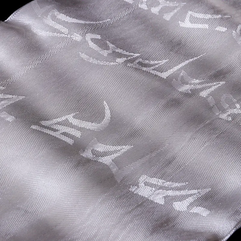 Tibetan Mongolian Prayer Khata Hada Scarf Real Silk 8 Auspicious Symbols White Scarf 2