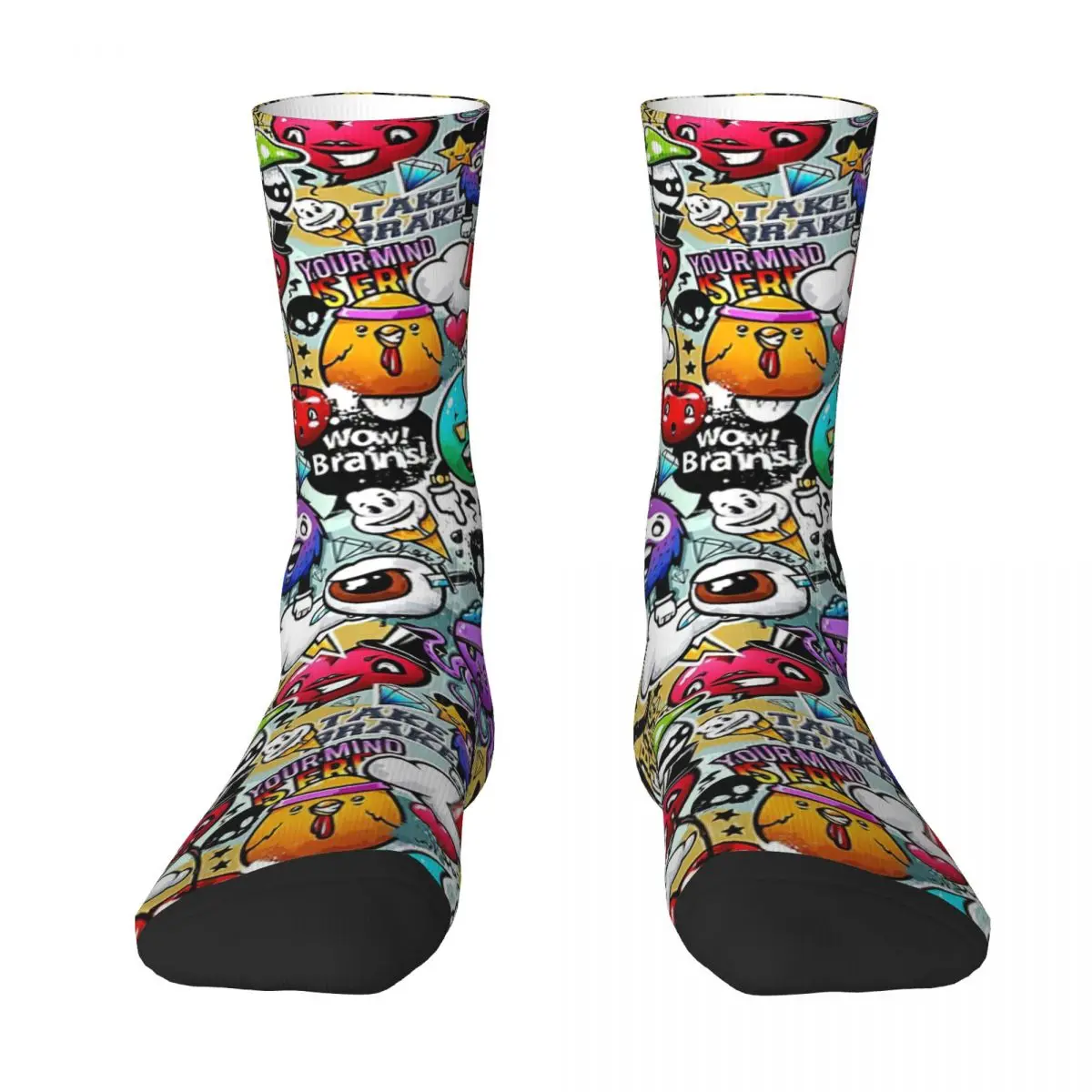 Graffiti Fun Adult Socks Unisex socks,men Socks women Socks woman socks horror thriller castle ghost pumpkin lantern fun socks fashion personality 3d halloween party printing boat socks