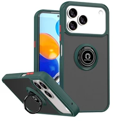 Funda de Silicona Shockproof Premium con Soporte de Anillo de Metal y Acabado Mate