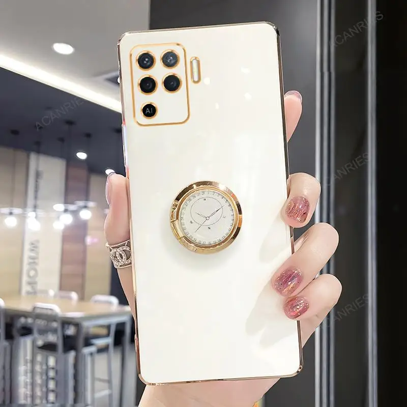 Luxury Plating Ring Holder Stand Silicone Back Cover