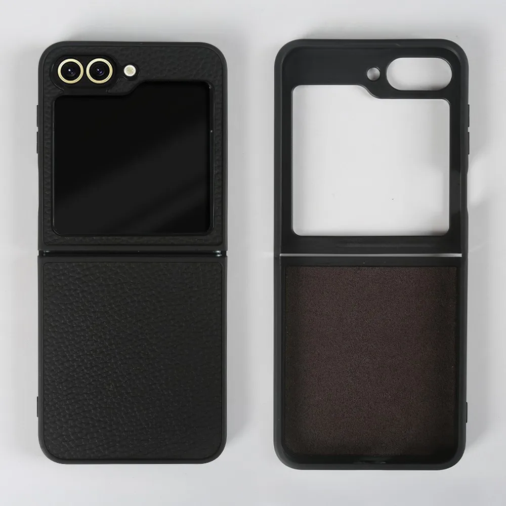 Luxury Genuine Leather Litchi Pattern Cowhide Phone Case Cover