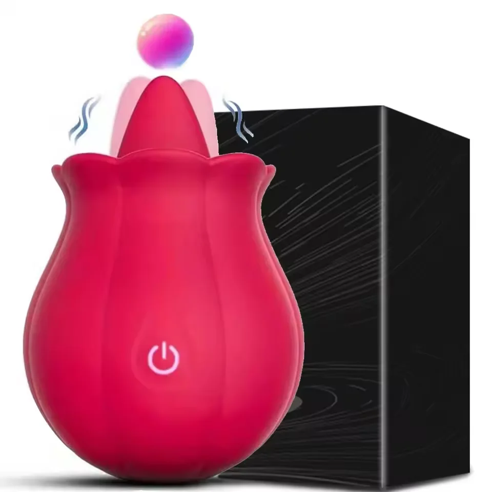 Powerful Tongue Vibrator Female Rose G Spot Oral Clitoris Stimulator Lick Vagin Massager Masturbation Adult Sex Toys for Women