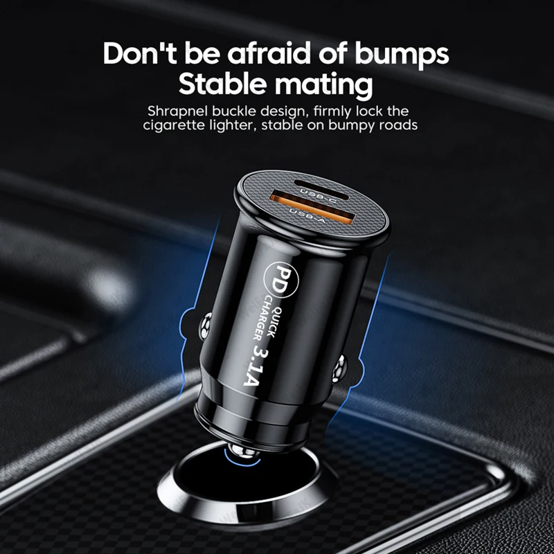 Car Phone Charger PD 45W USB Quick Charge 4.0 3.0 FCP SCP Type C For Xiaomi iPhone 11 12 13 14 Pro Max