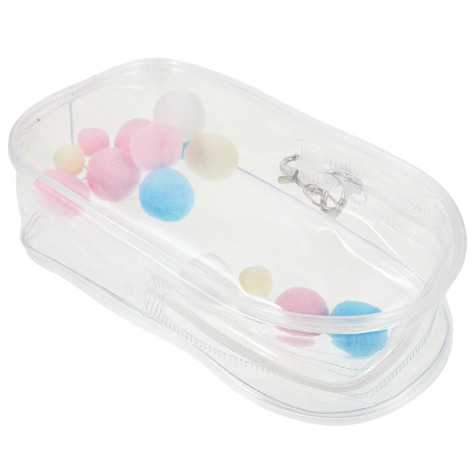 

Vinyl Bag Travel Organizer Portable Carrying Little Hairball Clear Metal Backpack Hanging Useful Handbag Holder