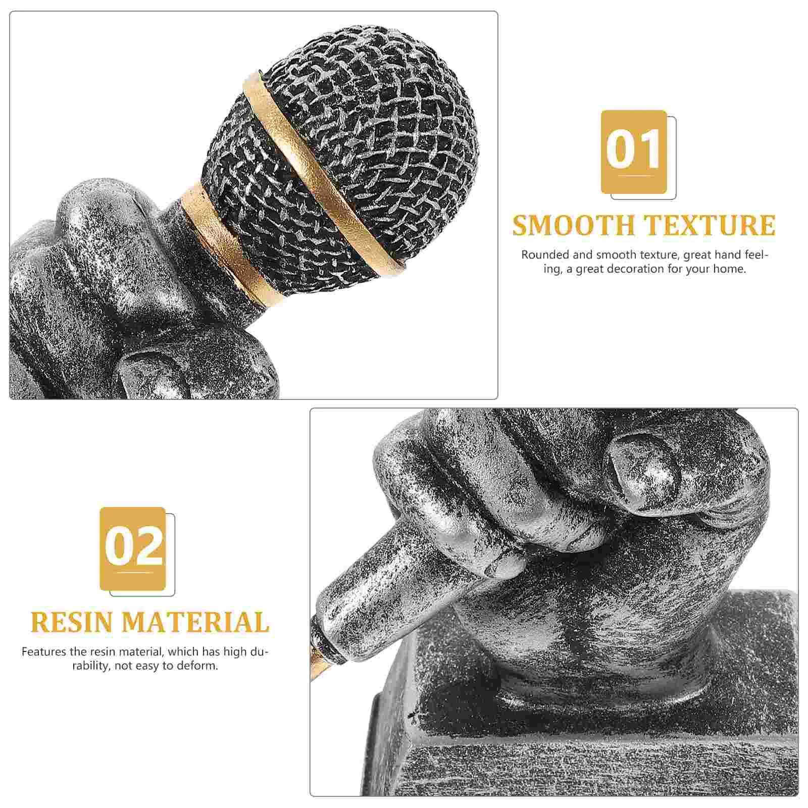 Music Trophy Microphone Sculpture Party Award Trophies Cheer Vintage Decor Sports Mini Parties Resin Office Student