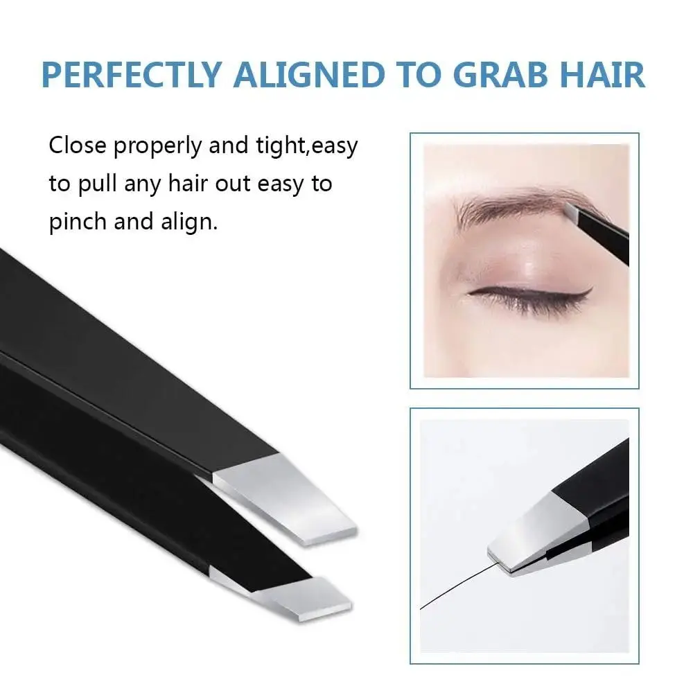 4Pcs Tweezers Set - Professional Stainless Steel Tweezers for Eyebrows - Great Precision for Facial Hair, Splinter and Ingrown 2