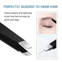 4Pcs Tweezers Set - Professional Stainless Steel Tweezers for Eyebrows - Great Precision for Facial Hair, Splinter and Ingrown 2