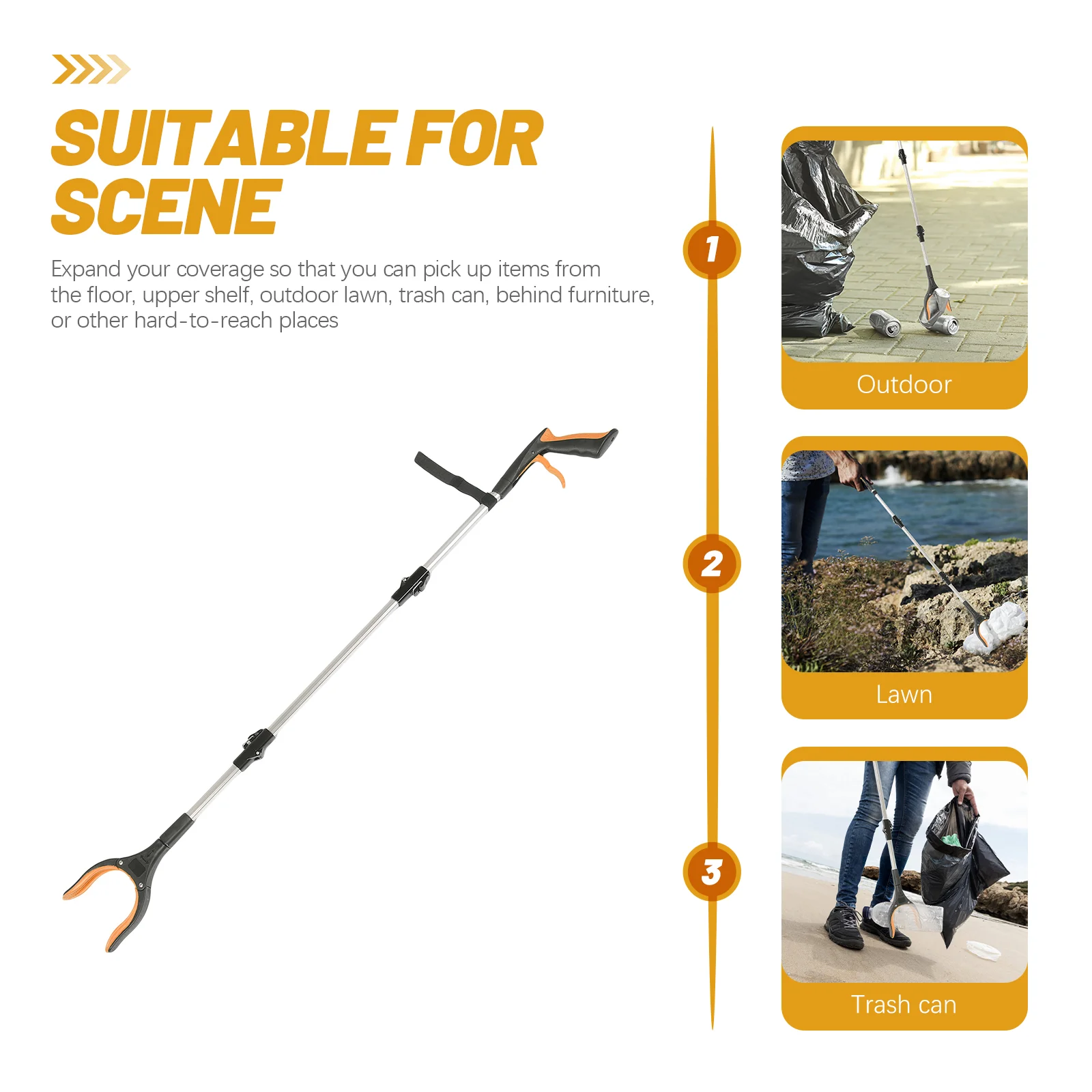 The Collector Picker Upper Grabber Foldable for Elderly Tool Heavy Duty Home Gadgets and Accessories Litter