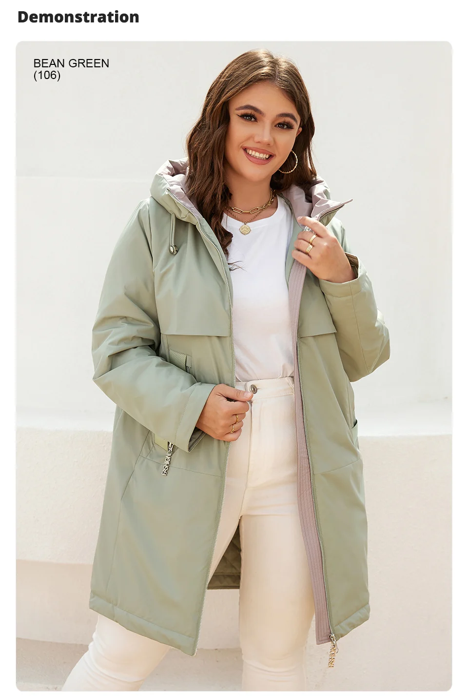 GASMAN New women's coat spring 2022 brand Mid-Length Fashion Women's jacket Contrasting trench pocket hooded casual parkas 8266
