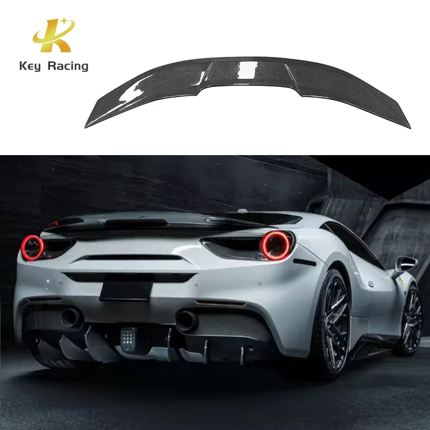 

488 GTB Спойлеры и крылья из углеродного волокна V стиль задний спойлер заднее крыло для Ferrari 488 GTB