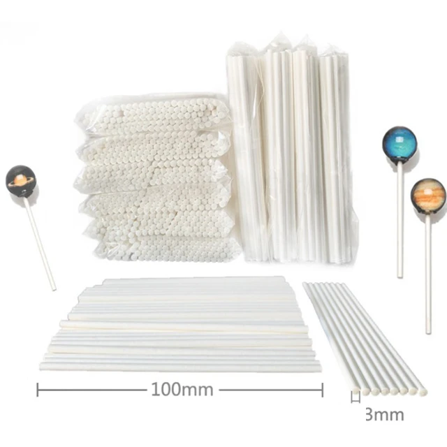 50/100Pcs/set Plastic Lollipop Stick Safe White Cake Pop Sucker