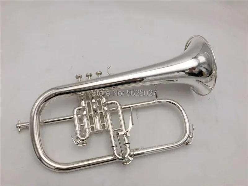 Brand New Professional Flugelhorn -950 silvering Lacquer With Case Profession Flugelhorns Bb Yellow Brass Bell
