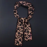 Europe And The United States Leopard Print New Silk Scarf Tied Bag Small Ribbon Scarf Small Scarf Ribbon Hair Band Small Scarf 4