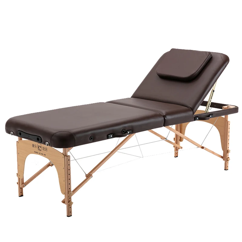 Folding Portable Lash Massage Table Tattoo Wooden Adjust Comfort Massage Bed Ear Cleaning Camilla Masaje Beauty Furniture KMMT