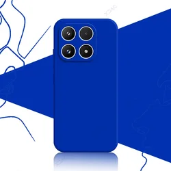 Luxury Liquid Silicone Waterproof Mobile Phone Case - 360° Protection, Soft Square Design for Xiaomi 17 pro (Klein)