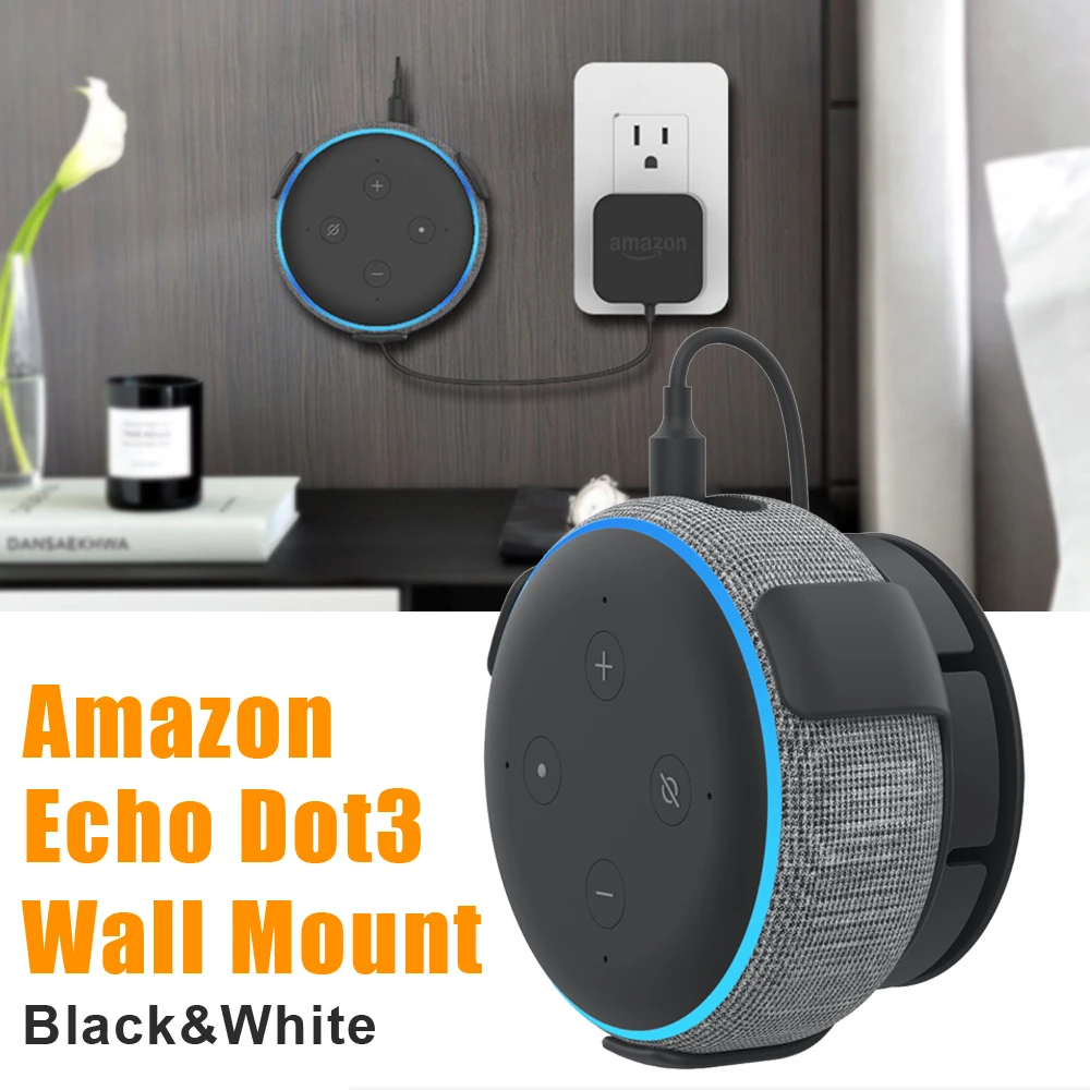 Staffa Per Montaggio A Parete Con Gestione Dei Cavi Integrata Per Amazon Echo Dot 3Rd Speaker