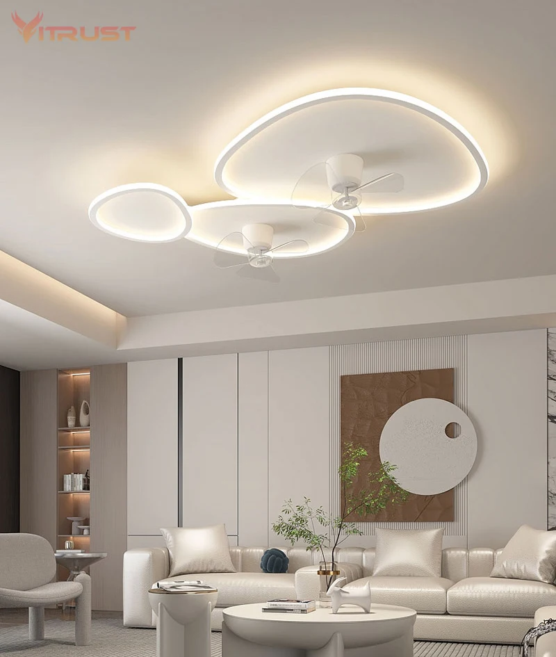 Modern Minimal Ceiling Fan Lamp Ultra thin Creative Integrated Fan Lights Suitable for Summer and Winter 220V Only