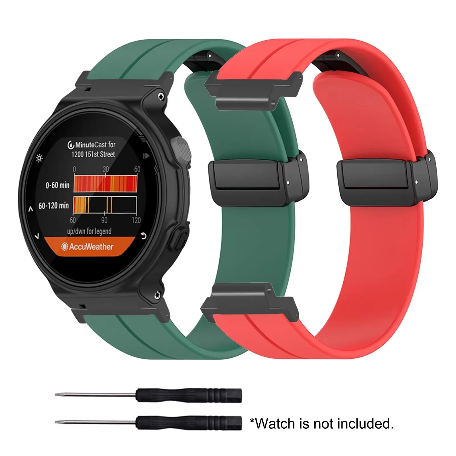 Stylish Magnetic Folding Buckle Silicone Watch Strap Replacement