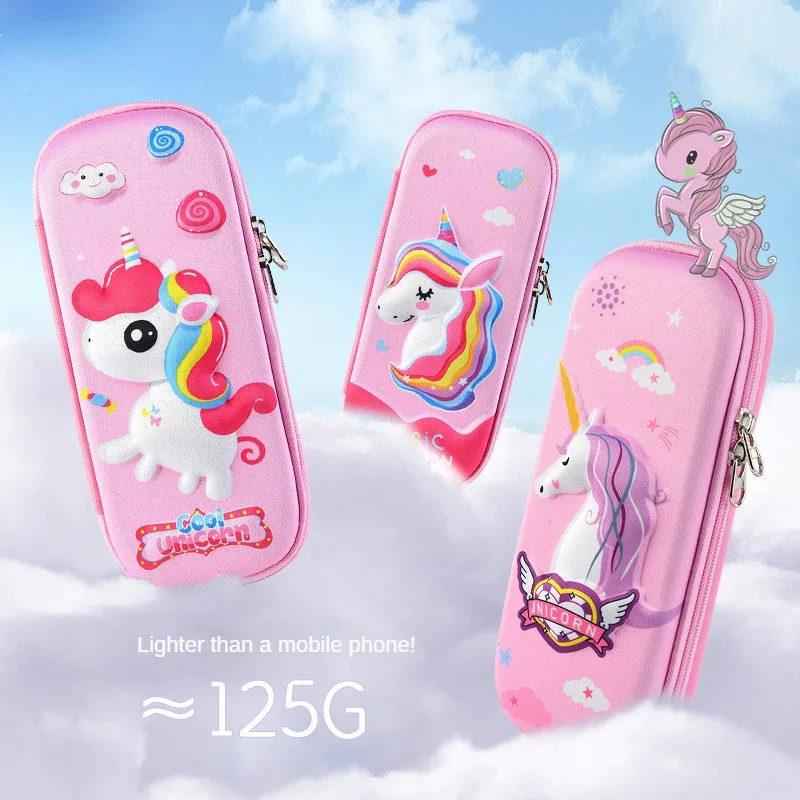 3D Color Cartoon Pencil Case Student Drop Proof Watercolor Case Little Girl Waterproof Pencil Case Children's Pencil Case