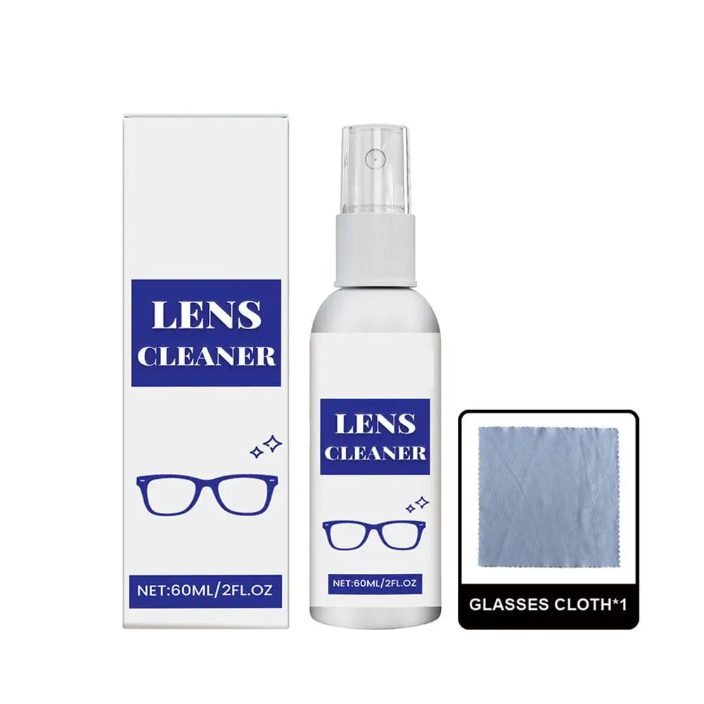 60ml Lens Cleaner Glasses Sunglasses Eyeglass Cleaning Supplies Eyewear Accessories Spray Cleaner Solution Glasses Bottle H B6i8