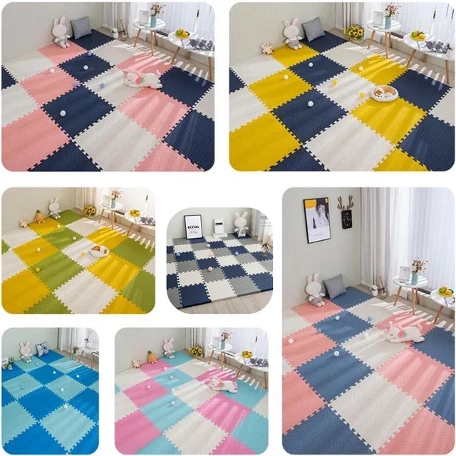 Tapis de jeu en mousse pour bébé, 16 pièces, tapis de Puzzle pour enfants, carreaux d'exercice imbriqués, carrelage de sol, jouet, tapis doux 30x30x1cm 3