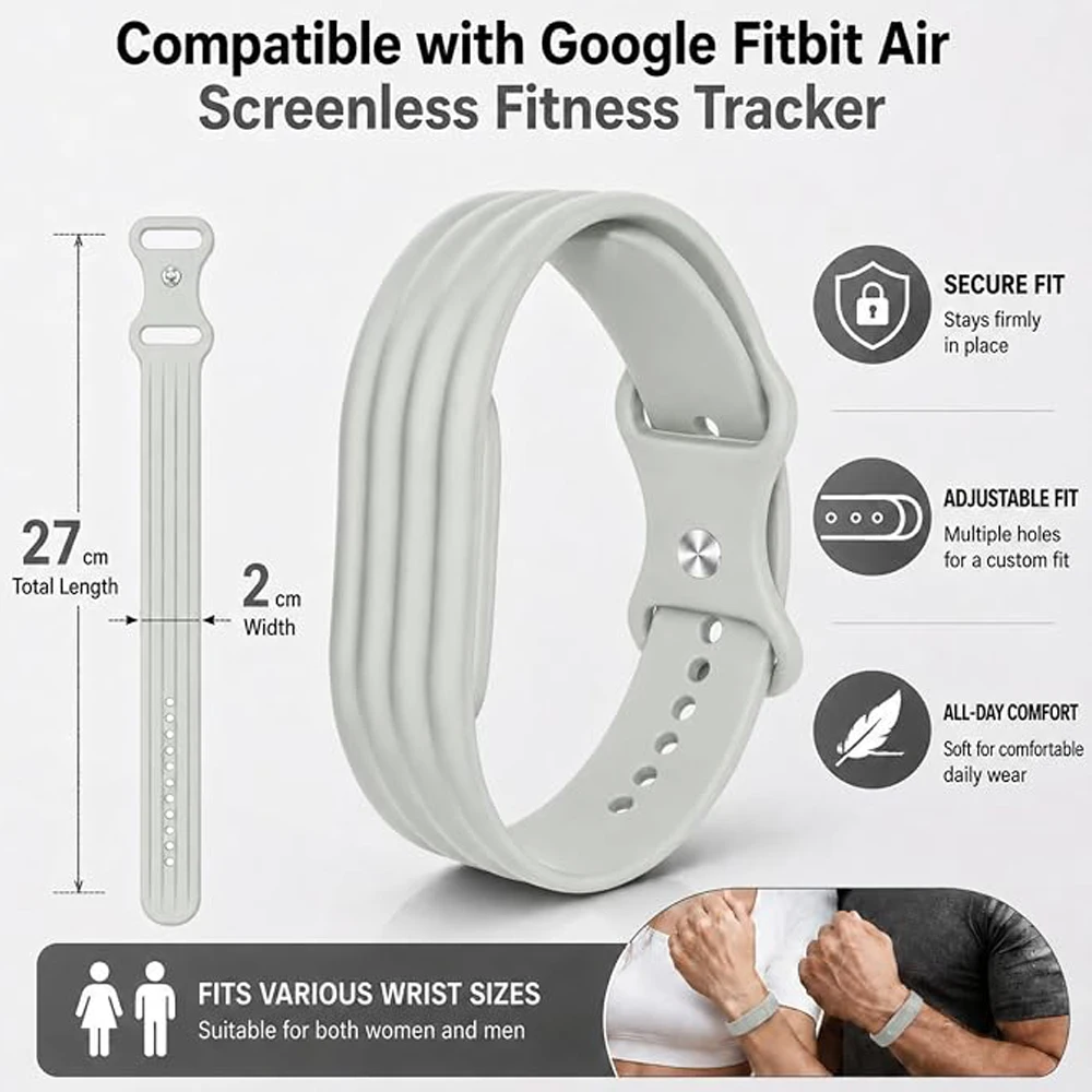 Google Fitbit Air용 교체용 액티브 시계 스트랩 실리콘 스트랩 팔찌 시계 밴드 Fitbit Air 액세서리용 Correa 밴드