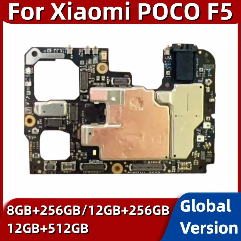 

Mainboard for Xiaomi POCO F5, Unlocked Motherboard PCB Module, 256GB, 512GB, Global Rom, Original Logic Board