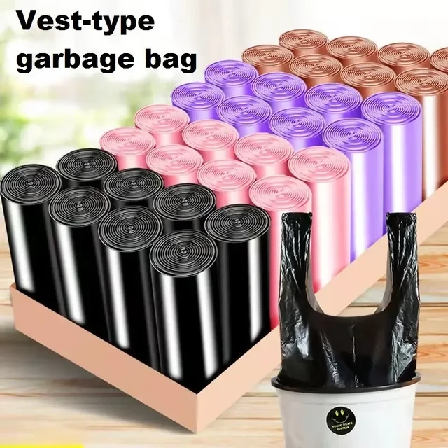 100PCS Trash Bag Garbage Bags Waste Basket Liners for Bathroom, Kitchen  ,Bedroom, Office Pet Car 15 Liter Trash Can. 