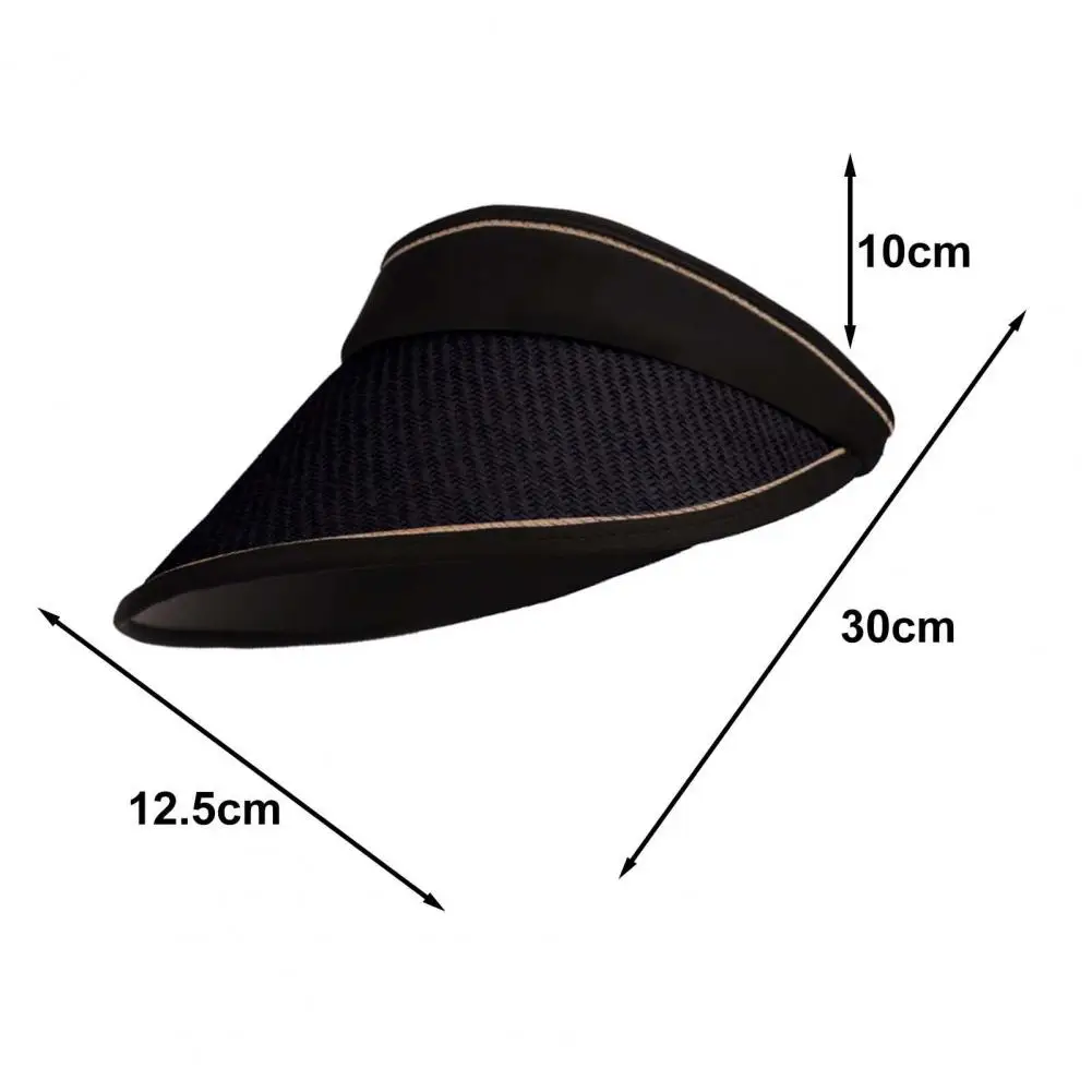 Sun Hat Breathable Empty Top Wrap Type Adjustable Buckle Double Layers Sun proof Foldable Women Wide Brim Straw Visor Hat Ou