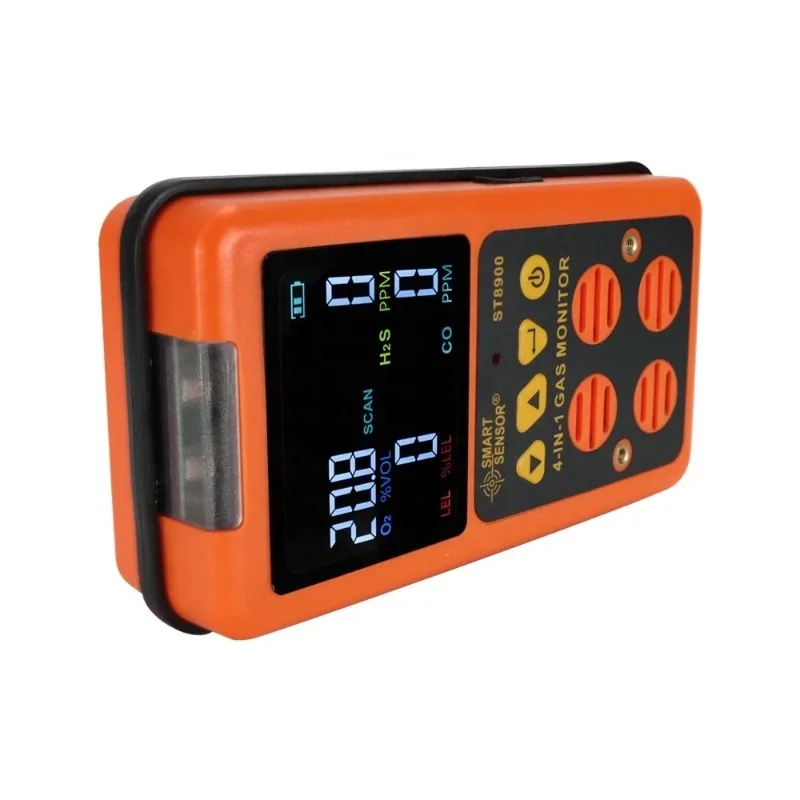 

4 In 1 EU Digital Gas Detector O2 H2S CO LEL Handheld Mini Gas Analyzer Air Monitor Gas Leak Tester Carbon Monoxide Meter ST8900