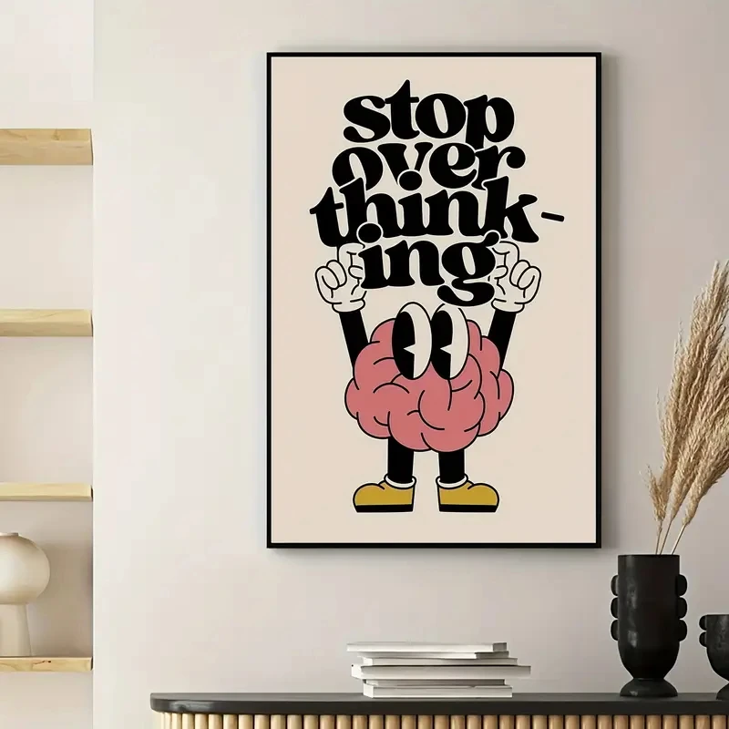 Stop Overthinking Canvas Art | Mental Wellness Poster - Image 3
