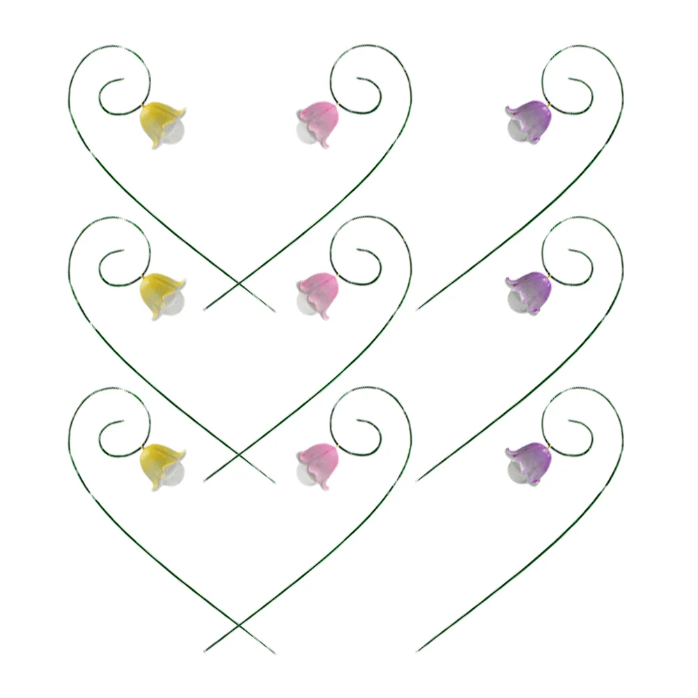 

9 Pcs Artificial Orchid Yard Ornaments Garden Stake Decor Stakes Flower Stick Decorative Flowerpot Sign with Sticks