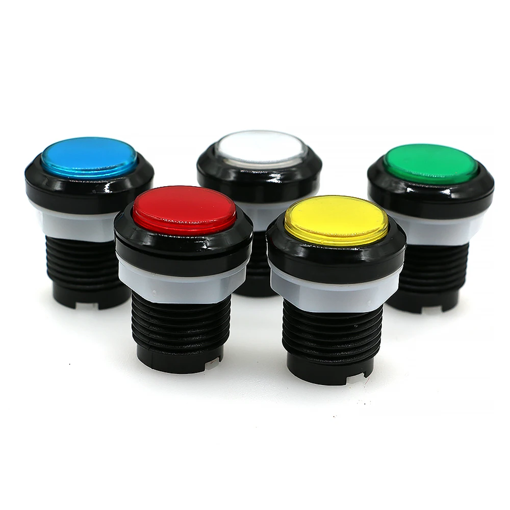 Arcade Game Push Button 12V Led Bulb Square Round Rectangular Triangle With 24mm Screw For Pinball Parts Swing Machine DIY