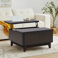 Lift Top Coffee Table, Square Coffee Table with Hidden Storage Compartment, Wood Center Table Dining Table for Living Room 1