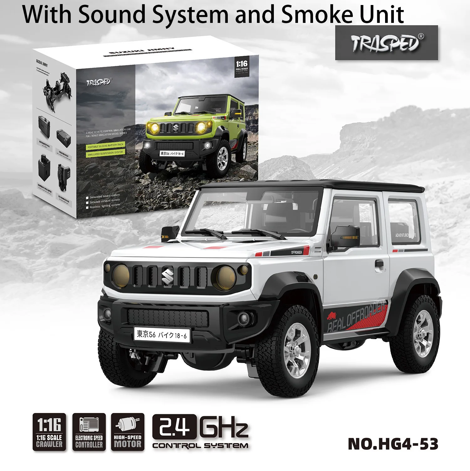 

HG 4x3 1/16 Mini RC Crawler Car Upgraded Radio Control RTR Off-road Vehicle Toy Model Sound Light Smoke Model As Birthday Gift