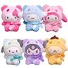 10cm Cartoon Kawaii My Melody Kuromi Cinnamoroll Kt Cat Purin Dog Plush Toy Anime Stuffed Animals Cute Plushie Pendant Doll Toys 1
