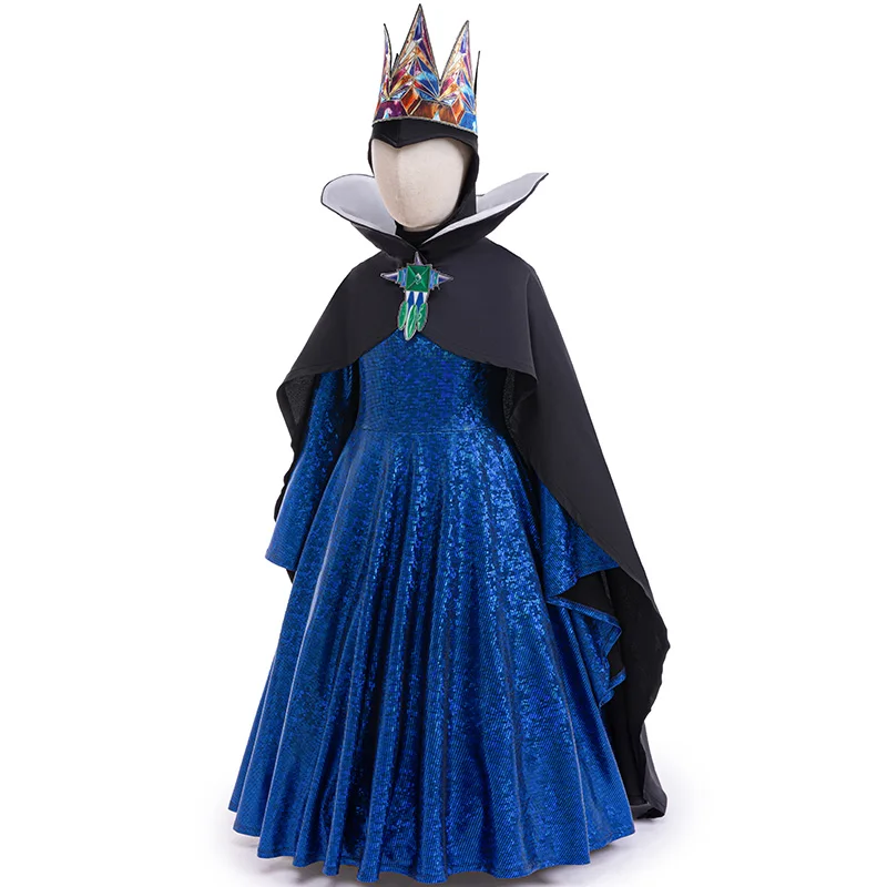 Snow White Poison Queen Cosplay Costume Halloween Carnival Costume Birthday Party Dress Up Children's 4-Piece Set 3-12Y