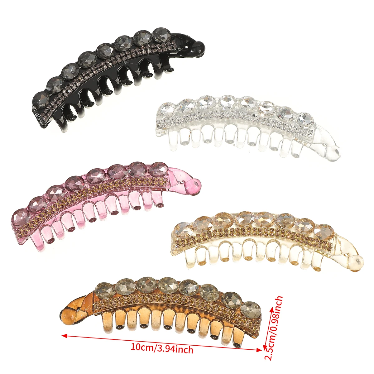 Toothed Non-slip Banana Clip Hairpin Women Ponytail Temperament Headwear Korean Party Hair Accessories Black Fashion Hair Clip