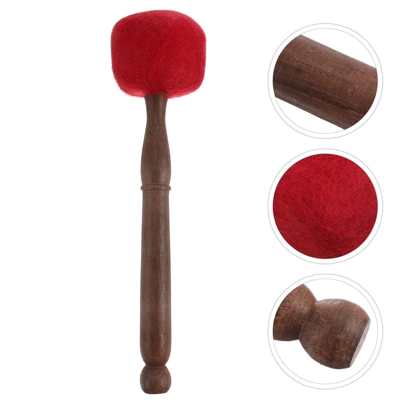 Holz-Mallet Für Klangschalen – Aus Pfirsichholz, Ca. 17,2 Cm, Mit Lederumwicklung, Für Meditation, Yoga & Tibetische Klangtherapie