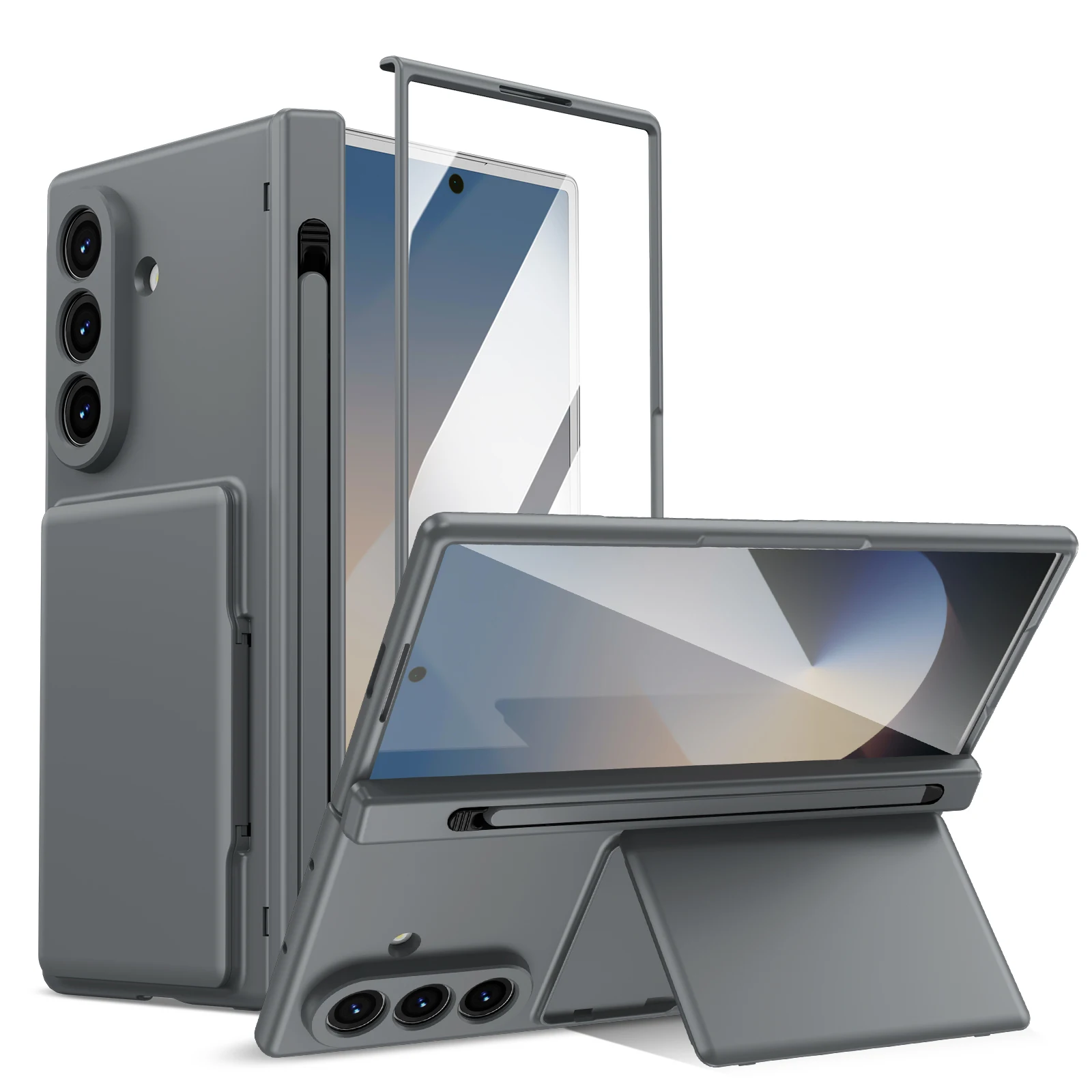 Premium Protective Wallet Case with Kickstand, Pen Slot & Glass Screen Protector
