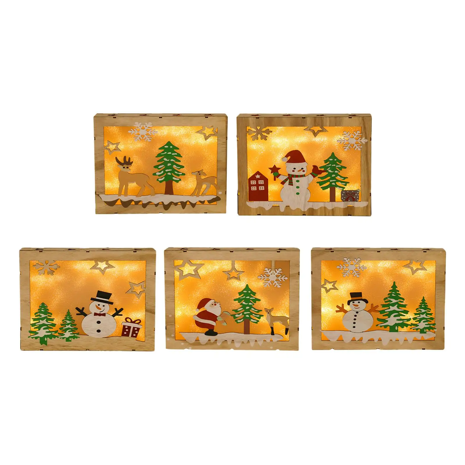 

Рождественское украшение с подсветкой, деревянное украшение для дома, настольное украшение, Рождественское украшение для спальни, праздника, свадьбы