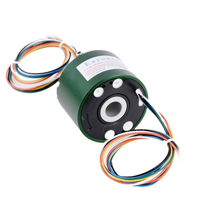 

Rotary Electrical Connector 6 wires 10A/2A Through Hole Bore Size 12.7mm OD 56mm Slip Ring Conduction Circuit Customization