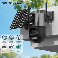 WONSDAR 4G SIM caméra solaire 24/7 enregistrement extérieur trois écrans caméra PTZ suivi automatique étanche batterie Surveillance iCSee 1