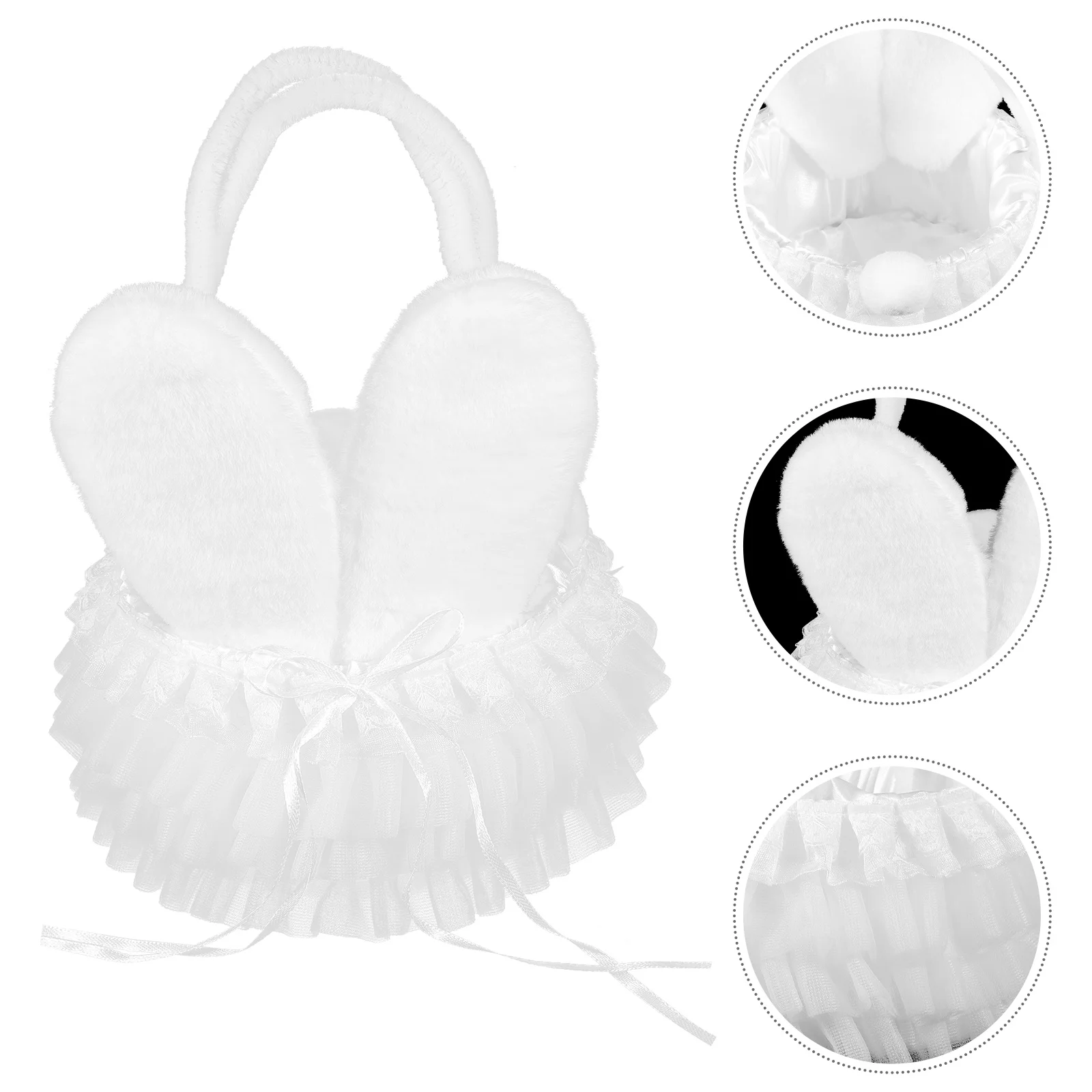 

Rabbit Ears Flower Basket Little with Handles Baskets for Girl Flowergirl Wedding Weddings Small
