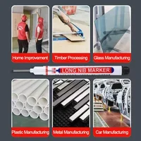 Marqueurs à tête longue à trou profond de 20mm, 8 pièces/ensemble, pour stylo perforant en métal, étanche, salle de bains, décoration du bois, multi-usages 5