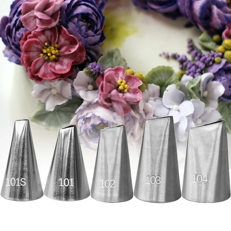 

#101S #101 #102 #103 #104 Rose Flower Pastry Nozzles For Confectionery Nozzle Cake Decorating Icing Tips Baking &Pastry Tools