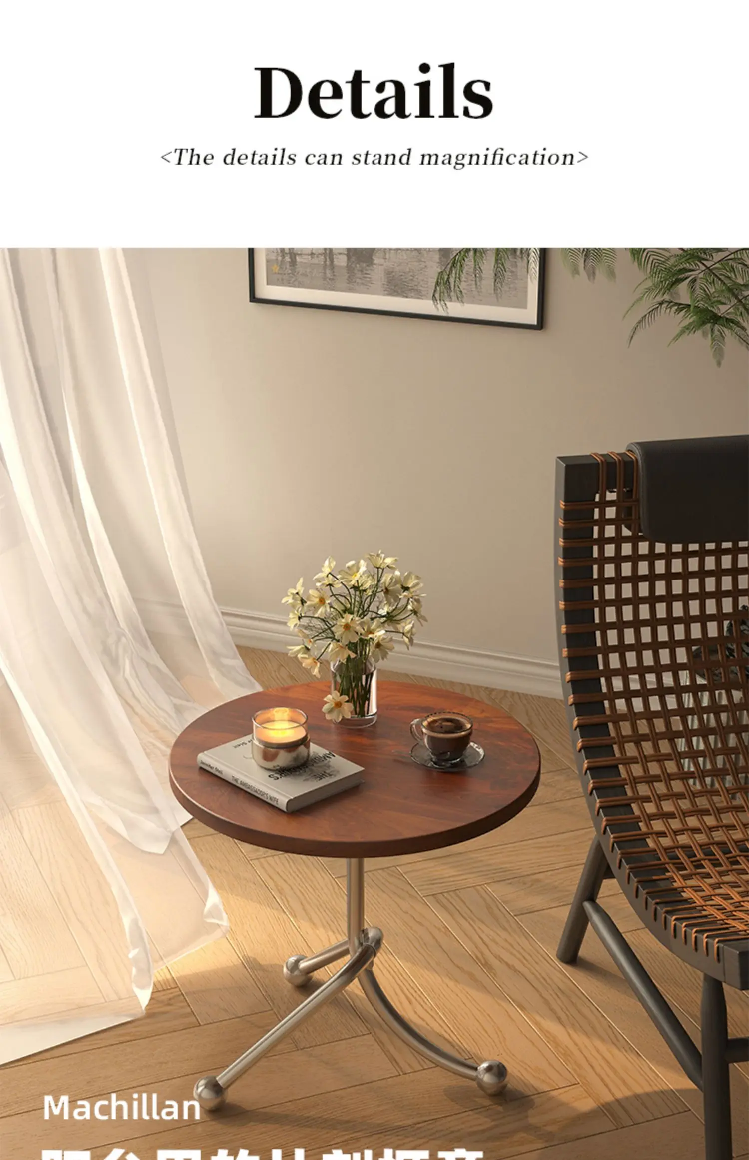 Vintage Coffee Table Classical Living Room Shelf Balcony Bay Window Bedside French Small Round Table Table De Salon Couchtisch